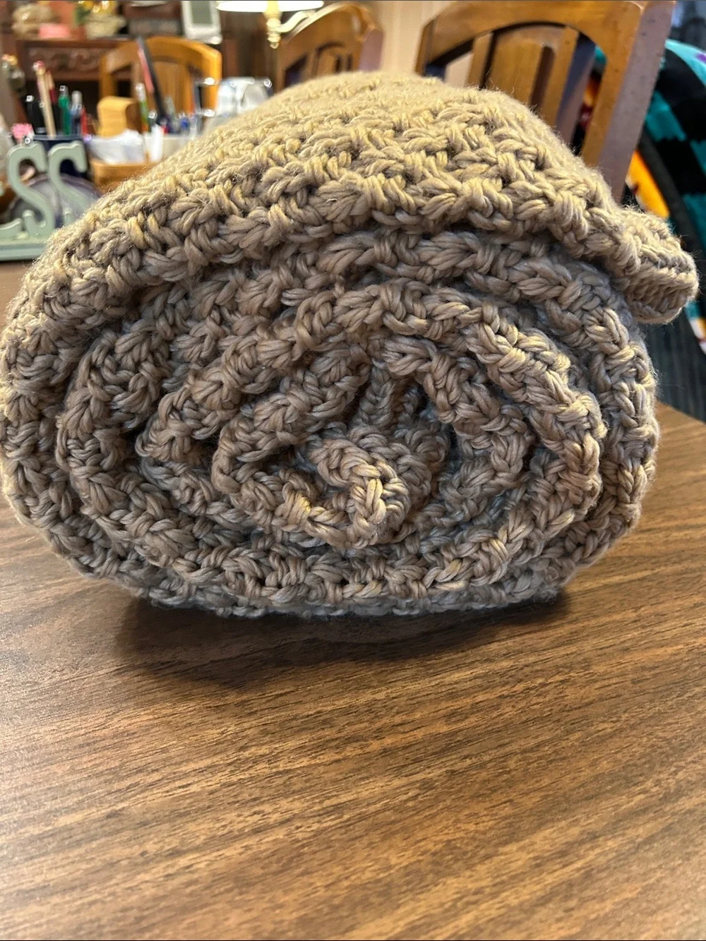 Threshold Chunky Knit Throw Blanket - Camel Tan